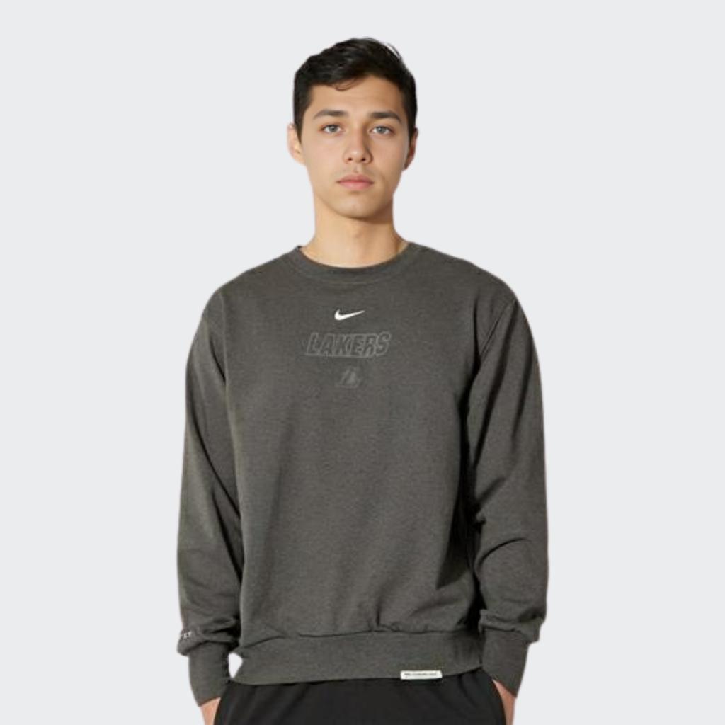 Nike Alphabet Print Crew Neck Long Sleeve Sweatshirt Men Tops Black DR2121-264