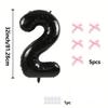 40inch Black Digital Foil Balloons Mini Bow 0-9 Giant Helium Ball Wedding Birthday Party Decorations Baby Shower Kids Toys