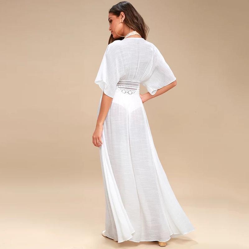 Modern European/American Lace Beach Cover-Up Cardigan - Women's Loose-Fit Sun Protection Bikini Jacket