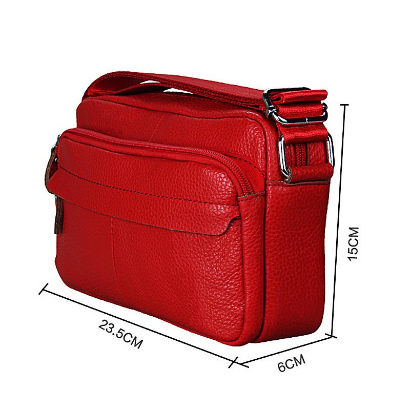 Genuine Cow Leather Women Handbags Single Shoulder Bag Zipper Messenger Bags Soft Phone Pocket High Quality Crossbody Female Bag