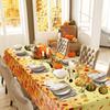 Fall Maple Leaves Tablecloth Thanksgiving Fall Party Table Cover Autumn Maple Leaves Table Cover Fall Plastic Table Decoration for Harvest Festival