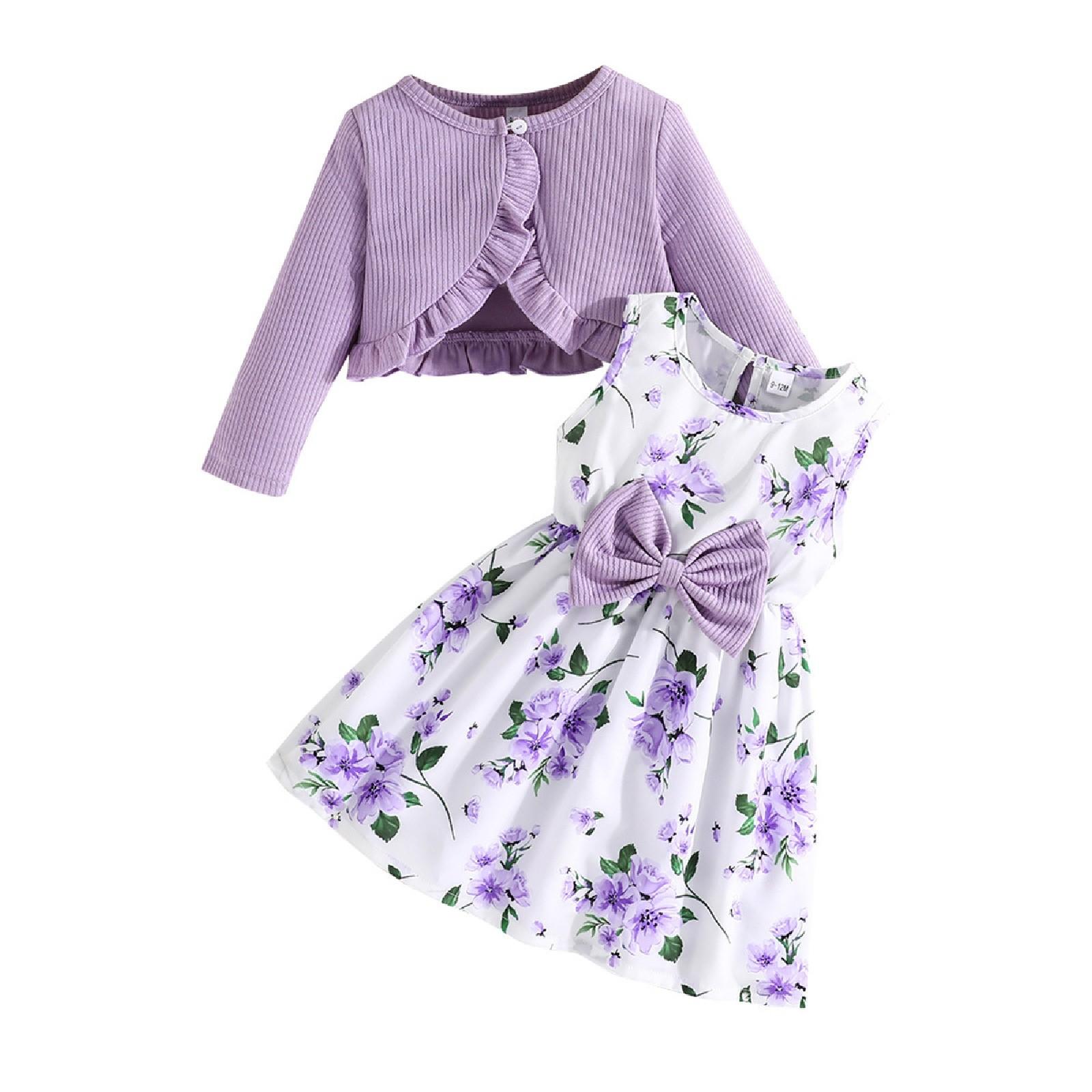 

Зимний детский детский цветной костюм из двух частей с юбкой на подтяжках 5Y фиолетовый