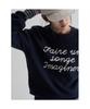 8SECONDS Text Jacquard Round Pullover Navy