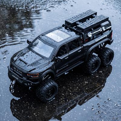 1:24 Dodge Hennessey Mammoth 1000 6x6 Tunad Äventyrsfordon för Overlanding Ljud- och Ljus Samlarobjekt Prydnader Födelsedagspresenter