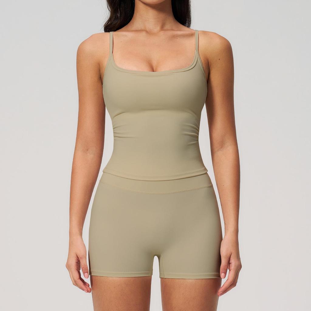 Women's Cross-Border Yoga Vest & Butt-Lifting Shorts Set for Running & Fitness