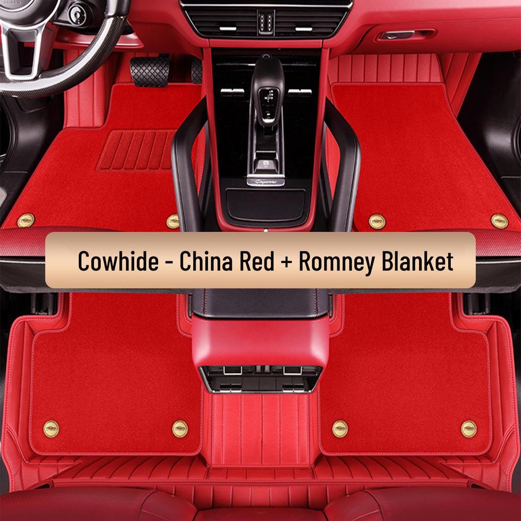Custom-Fit Double-Layer Cowhide Floor Mats for Jike 001/007/009/X/7X/9X Vehicles