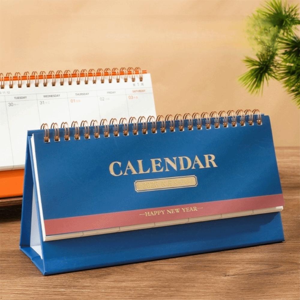 Simple Style Standing 2026 Desk Calendar Foldable Desktop Display Schedule Planner Portable Daily Planner Table Decorations