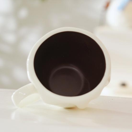 Keramický šálek kávy Kreslený vzor Šálek na espresso Hrnek na čaj Latte Hrnek na mléko Multifunkční šálek na nápoje pro kancelář Home