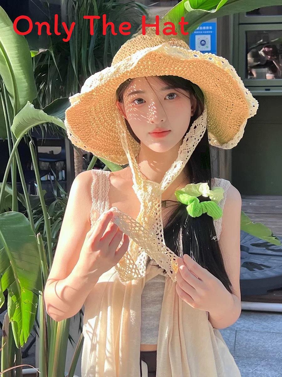

Polyester Sun Hat For Women With Wide Brim And Foldable Design For Beach Vacation And Sun Protection Style 8