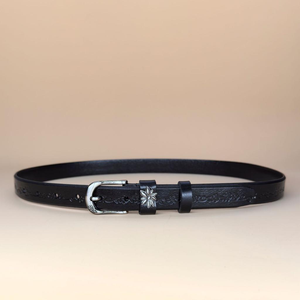 Women's Leather Belt Versatile Belt Fine Decorative Fashion Pin Buckle Belt