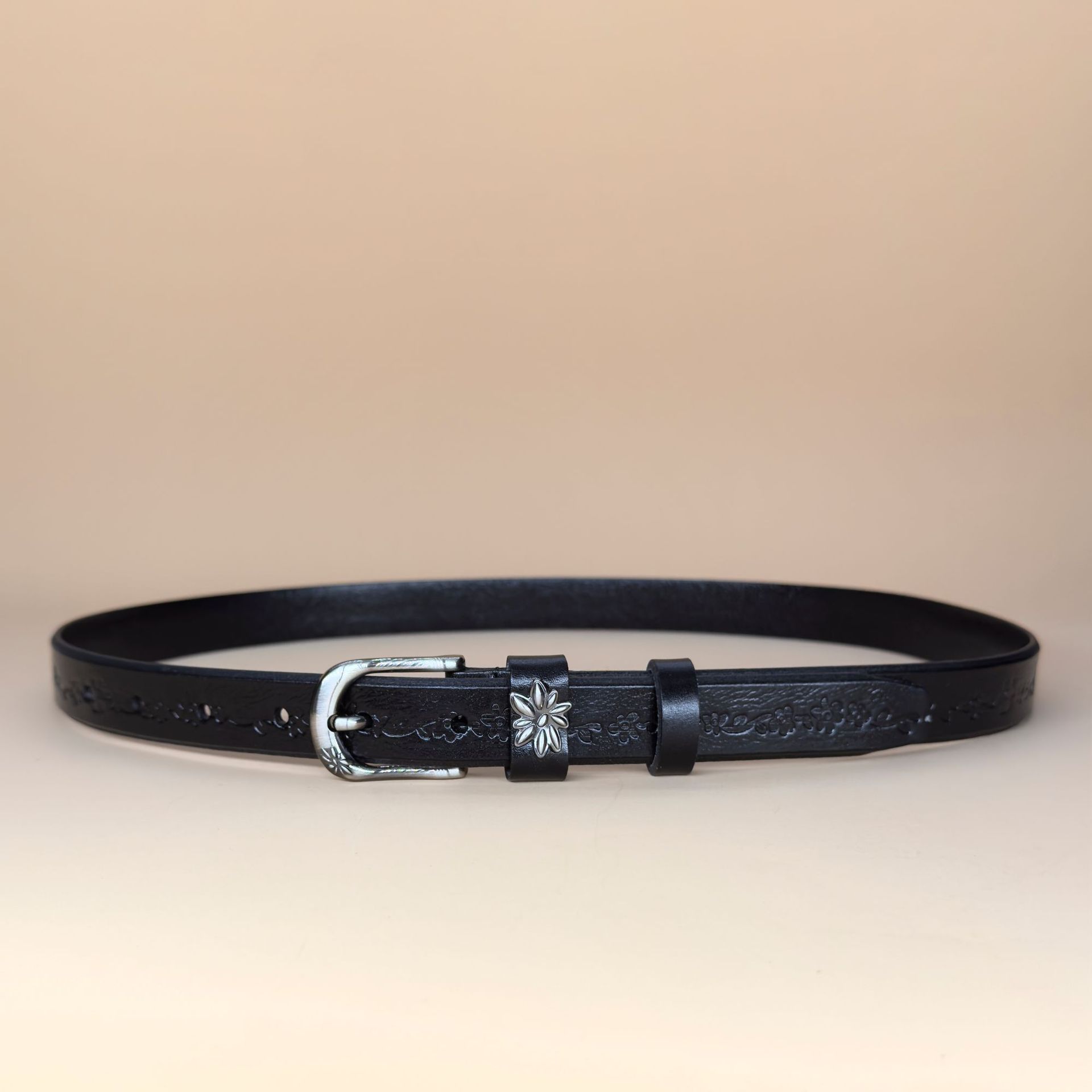 Женский кожаный ремень, универсальный ремень, изящный декоративный модный ремень с пряжкой 90cm-120cm чёрный