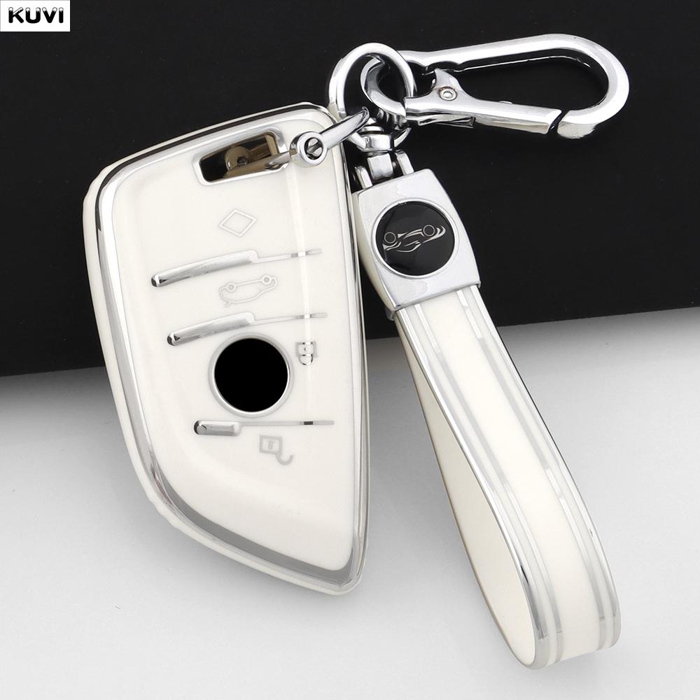 AYCCV1 Pink TPU Car Key Case Cover Shell Fob Keychain For BMW X1 X3 X5 X6 X7 1 3 5 6 7 Series G20 G30 G11 F15 F16 G01 G02 F48 Keyless