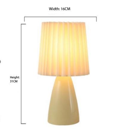Milkshake Bedside Table Lamp E27 Warm Color LED Pleated Lamp Living Room Table Decorative Night Light Ceramic Indoor Lighting