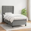 Maison Exclusive - Dark Grey Slat Bed Base and Mattress 90x190 Cm Fabric