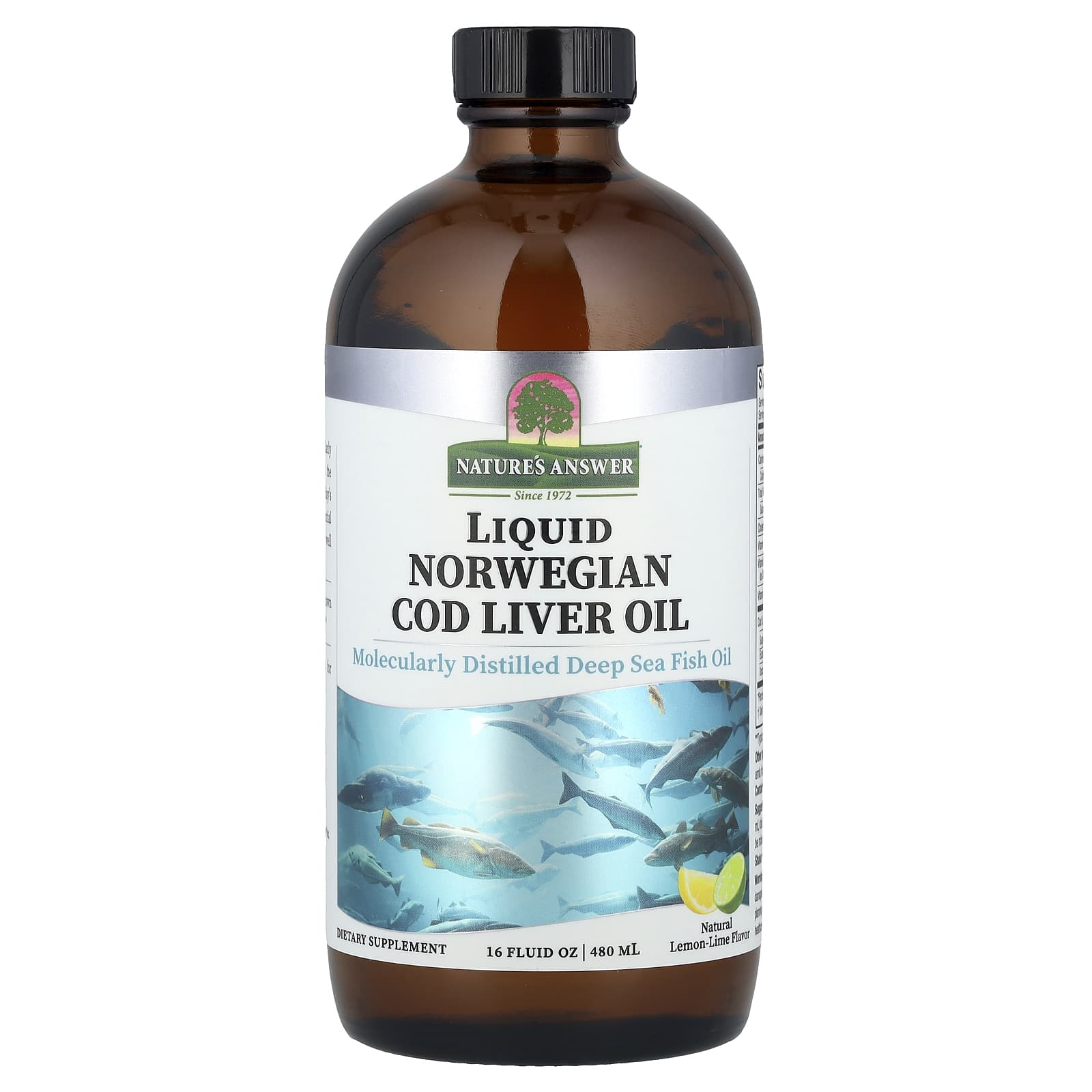 

Nature S Answer, Liquid Norwegian Cod Liver Oil, Natural Lemon-Lime, 480Ml (16Fl Oz)
