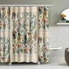 Vintage Blumen-Duschvorhang Botanisches Blumenmuster Badezimmer-Dekor Rustikales Bauernhaus Natur-Hintergrund Waschbare Vorhänge