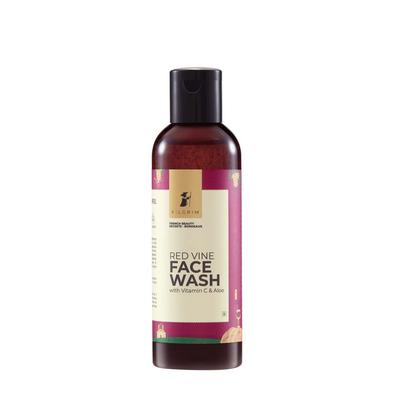 Pilgrim French Red Vine Face Wash for Dry Skin with Vitamin C & Aloe 100ml Pack of 1 – Gentle Brightening Cleanser for Men & Women