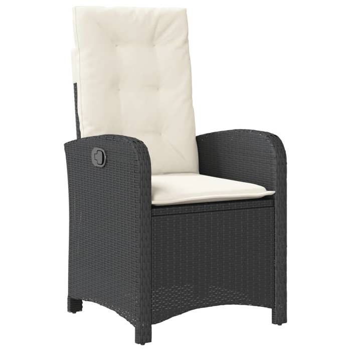 VidaXL Ensemble à Manger de Jardin avec Coussins 5pcs, Table de Terrasse, Meubles de Patio, Mobilier d'Extérieur, Noir 3277314