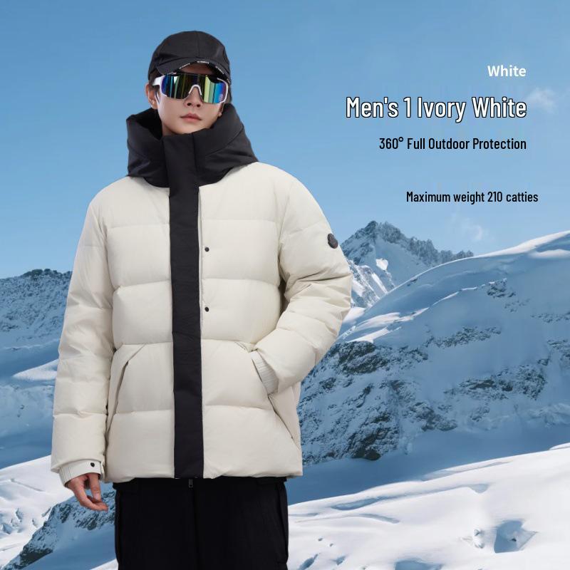 

Trendy Black Warrior Hooded Winter Down Jacket - Unisex Outdoor Ski Coat XL [140-160 lbs]