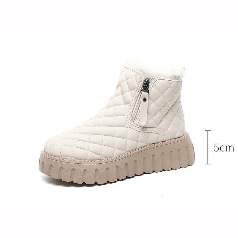 Warm Fleece Lined Thick Bottom Snow Boots Women's Winter Shoes Boots Comfortable Casual Round Toe
