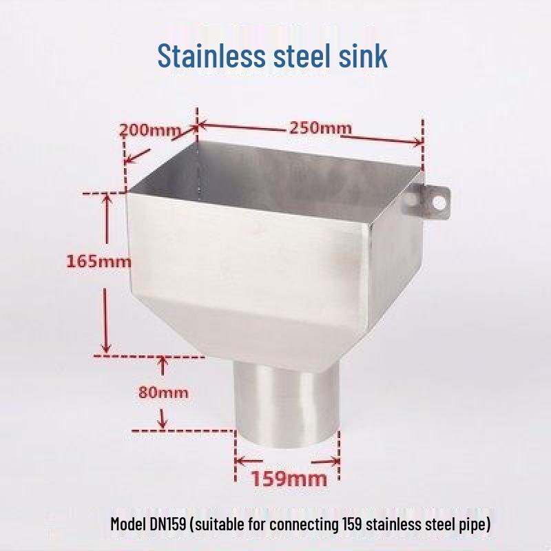 

YunDuo 304 Stainless Steel Round Side Drain Outlet Funnel
