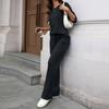 Women's Fashionable And Comfortable Round Neck Knit Long Sleeve Brushed Pants Loungewear Set
