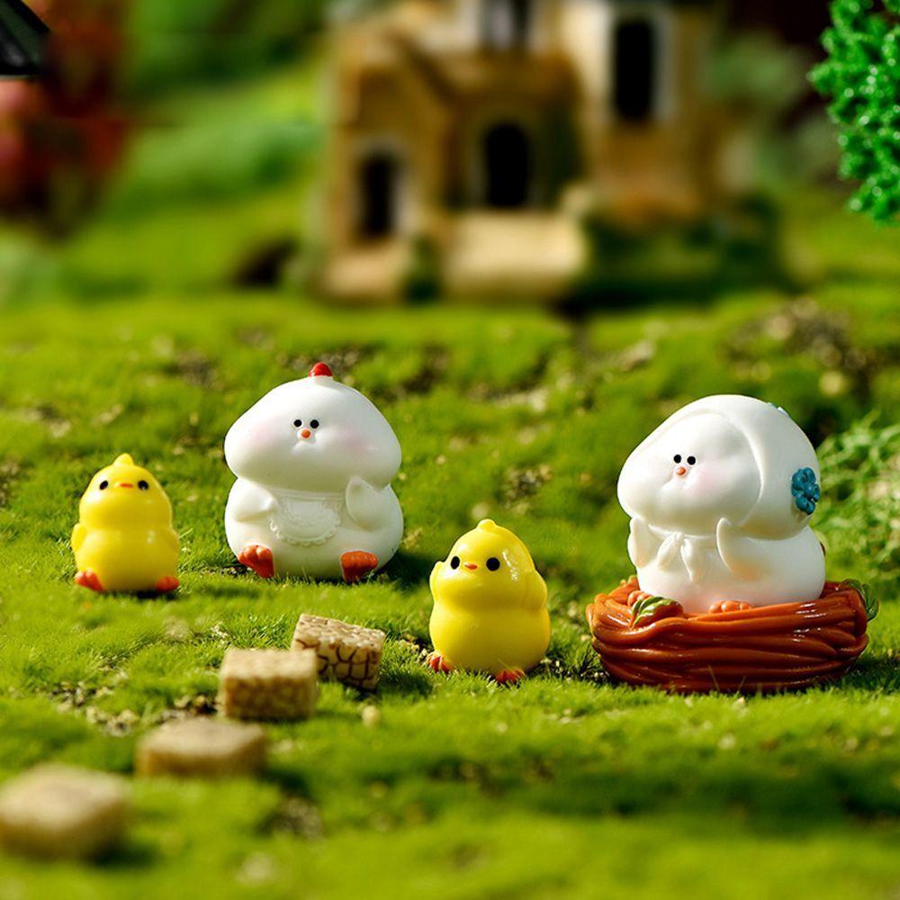 Toys Hen Bonsai Micro Landscape Chicken Miniatures Figurines Home Decorative Fairy Garden Ornaments