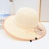 Summer new women's big edge straw hat bow breathable sunscreen sun hat outdoor UV protection sun hat