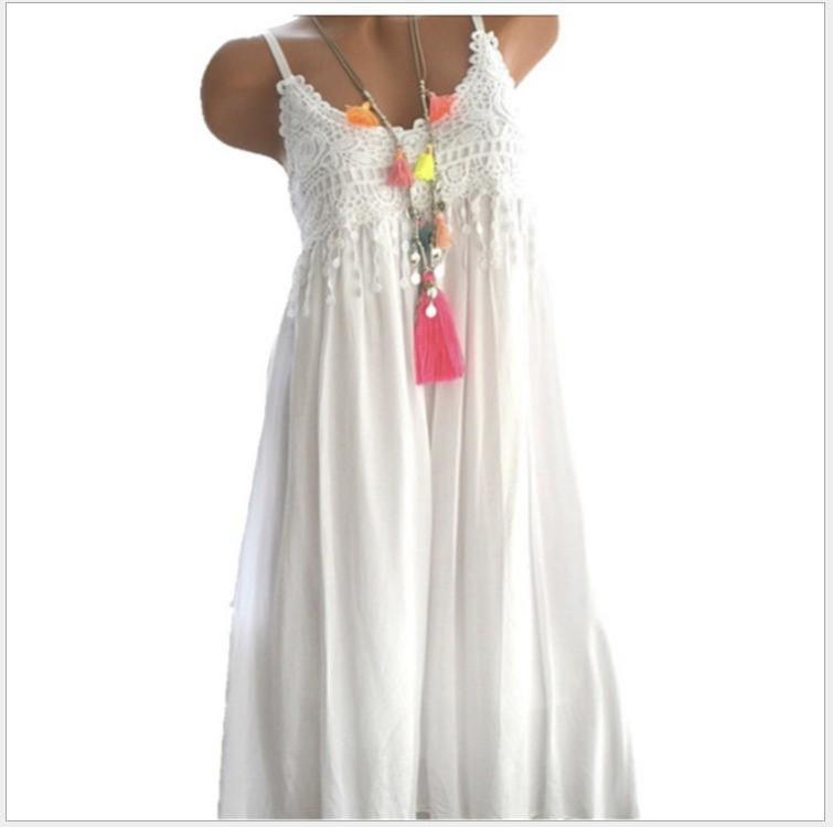 Lace Dress Sexy Solid Color Medium Long Suspender Hot Sale Splicing