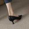 Fashion New Style Luxury Pumps Shoes for Women Heeled Woman Medium Stiletto Heels High Sandal Party Office Elegant Brown Small Heel Sexy
