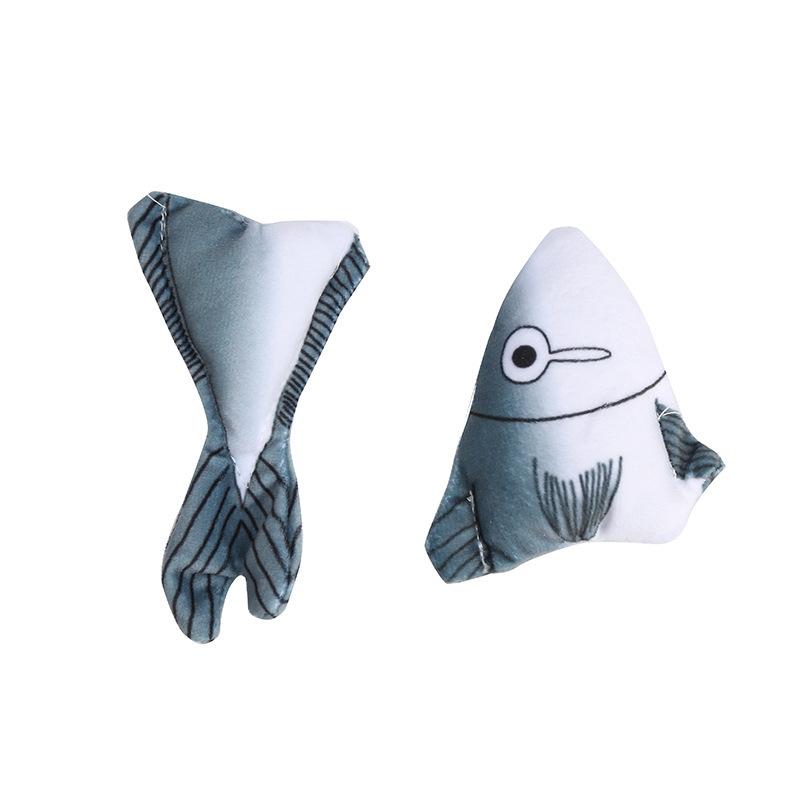 Cat Chew Plush Toy Simulated Shark Catnip Bite Resistant Kitten Toy Teeth Cleaning Interactive Cat Accessories