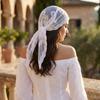 Cashew Pattern Lace Headwrap Embroidered Veil Turban Versatile Cashew Flower Bandana  Head Wrap
