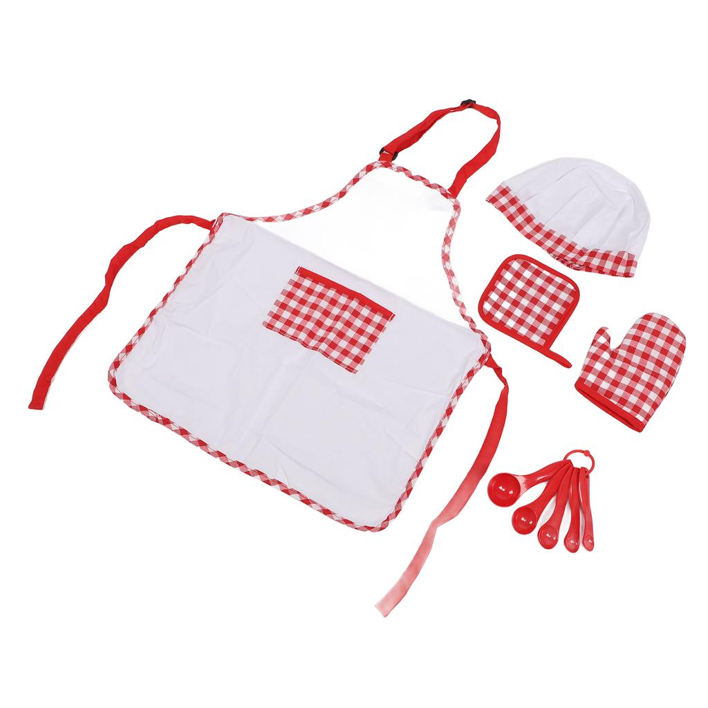 Conjunto de fantasia de chef infantil, avental com alça ajustável, chapéu de chef, conjunto de cozinha e panificação para meninas Tod