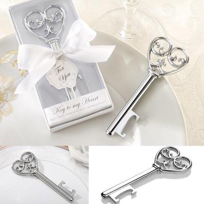 Chic Key Design Cute Bottle Opener Corkscrew Kitchen Party Wedding Color Silver