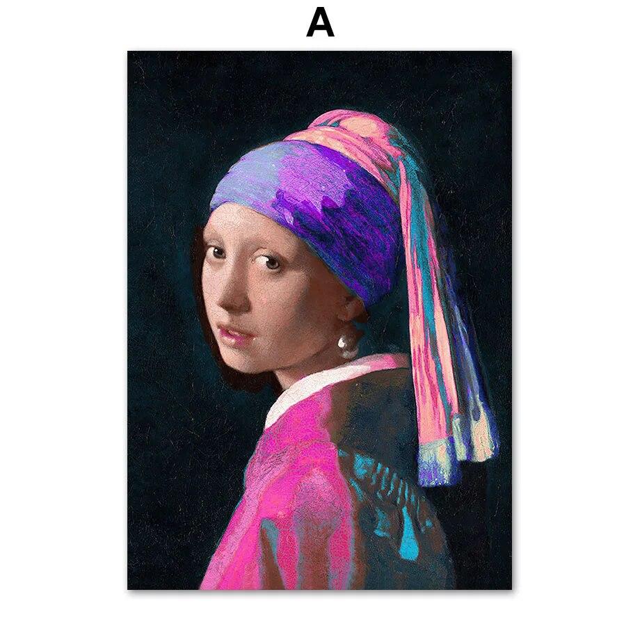 

Розовый Ван Гог звездное небо волны музей выставочные плакаты и принты настенная живопись на холсте для гостиной декоративные картины 21cm×30cm NoFrame