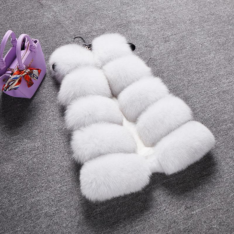 Autumn and winter new thickened warm imitation fox fur vest, women's medium and long casual fur jacket