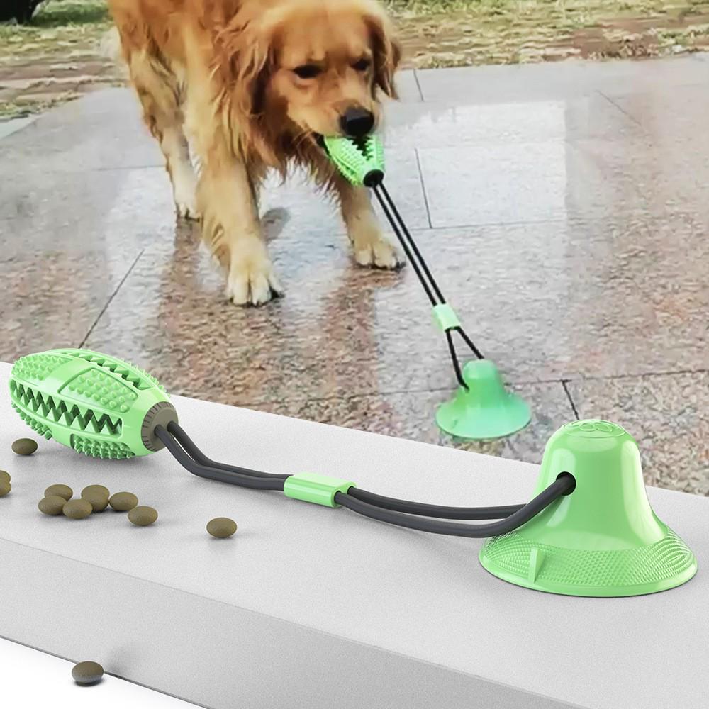 Cross-border Durable Bite-Resistant Sucker Ball Dog Toy for Puppy Teeth Grinding and Leaky Food Dispensing.