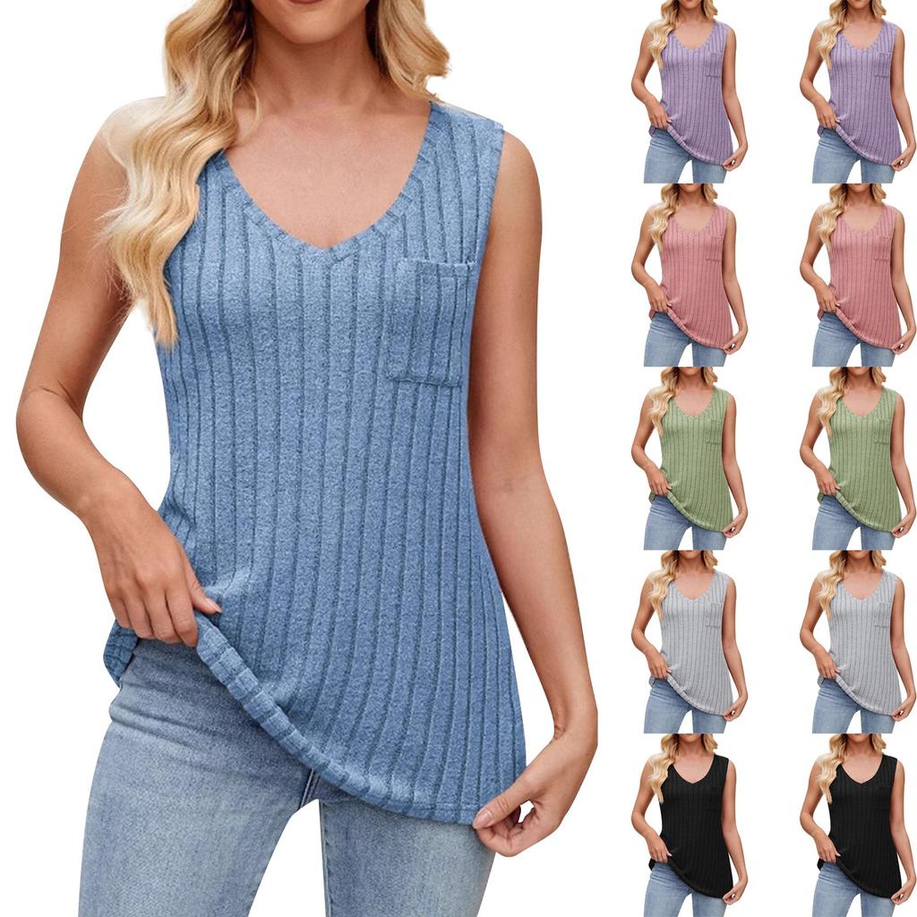 Women's Fashion Casual Short Sleeve Basic Texture Solid Color V-Neck T-Shirt Tops