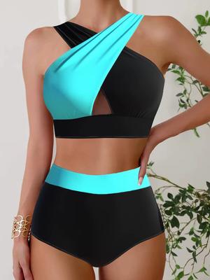 High-quality New Summer Ladies Comfortable Swimsuit Vacation Seaside Beach Style Cross Tankini Shorts Two-piece Swimsuit S-5XL