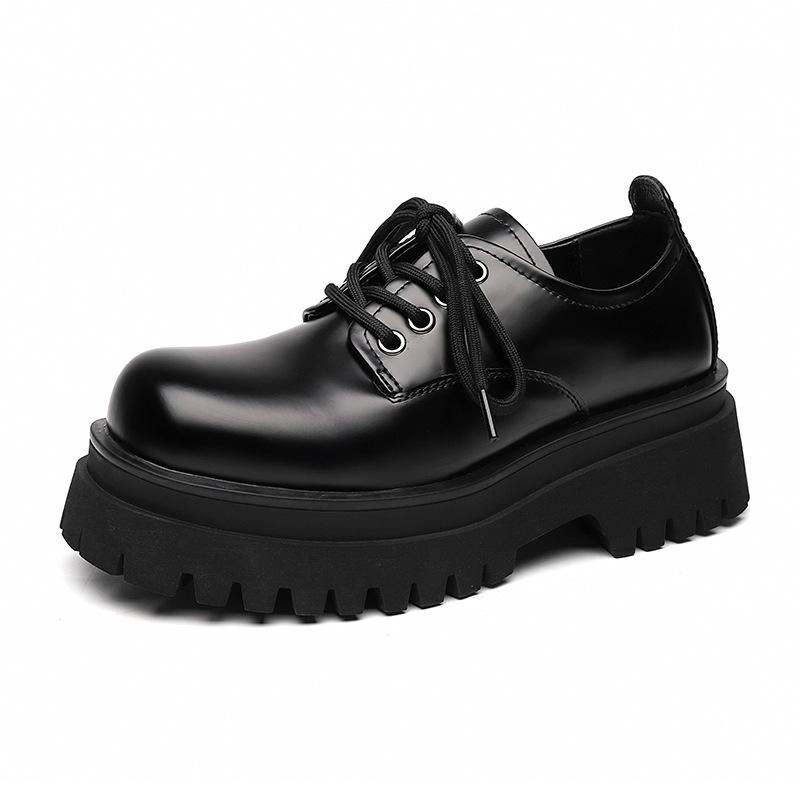 Men Casual Business Wedding Formal Dress Original Leather Shoes Lace-up Derby Shoe Black Stylish Gentleman Platform Footwear Man