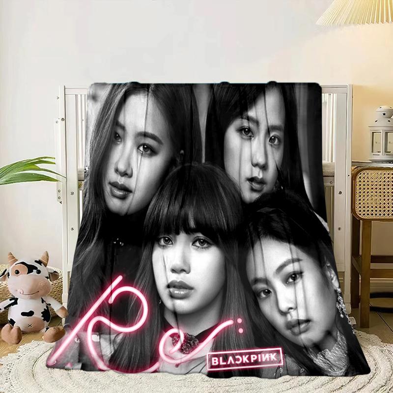 kpop pink Show Performance Blanket Flannel Blanket for bed, sofa, Camping, Hiking, Picnic Essentials, gift for family Fan gifts