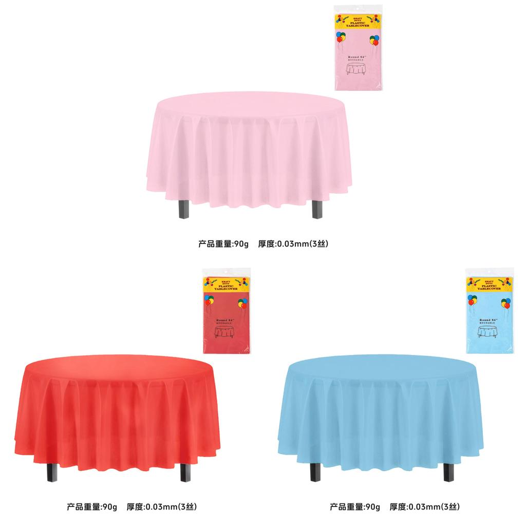 Classic Disposable Round Plastic Disposable Tablecloth With Waterproof Finish For Party Events And Hotel Use