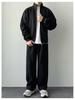 Men's Double Zipper Stand-up Collar Cardigan Hoodie - 2025 Casual Solid Color Outerwear for Spring & Autumn