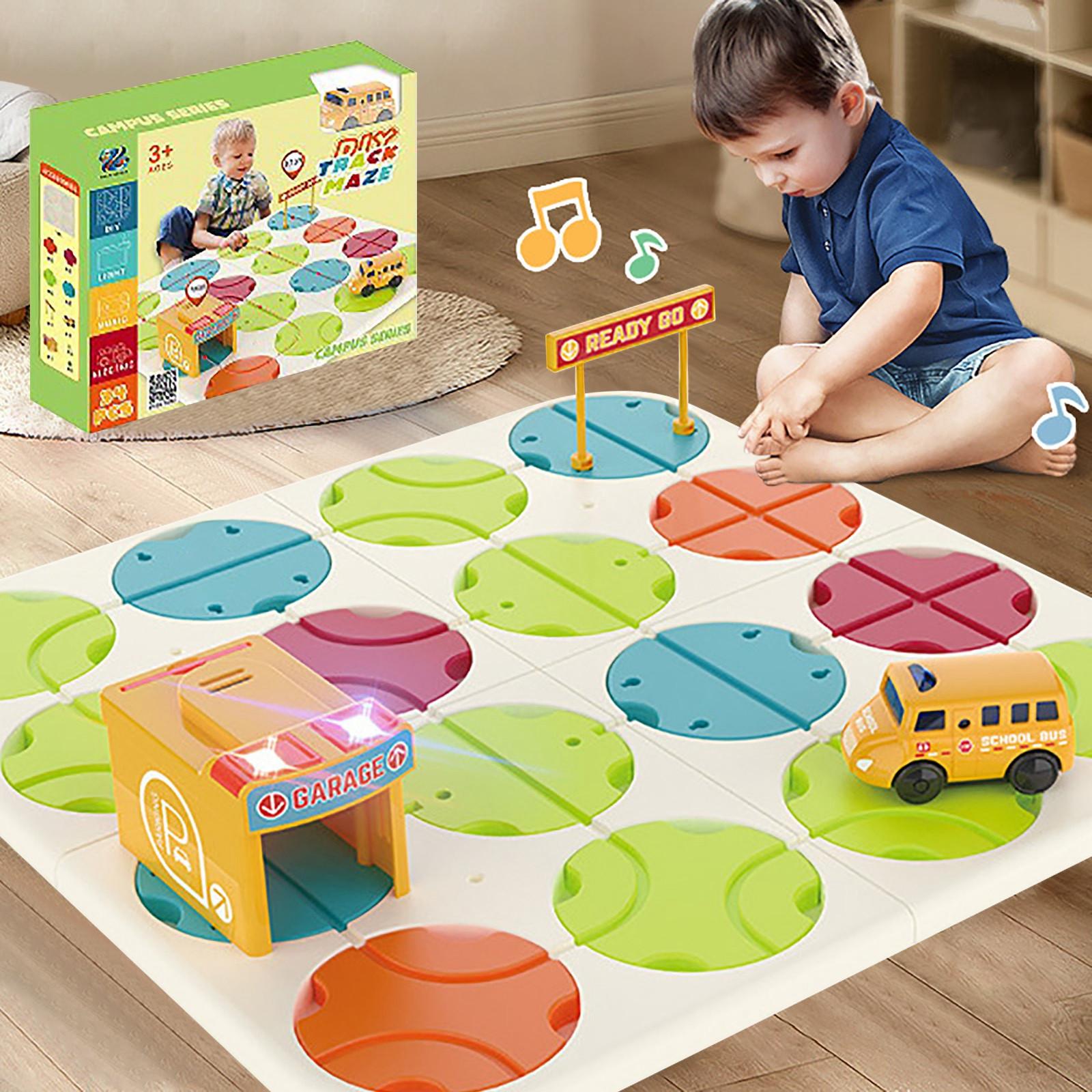 

Логічні ігри-будівельники доріг, головоломки-головоломки для хлопчиків і дівчаток 3-8 років, лабіринт, будівництво рейки зелений