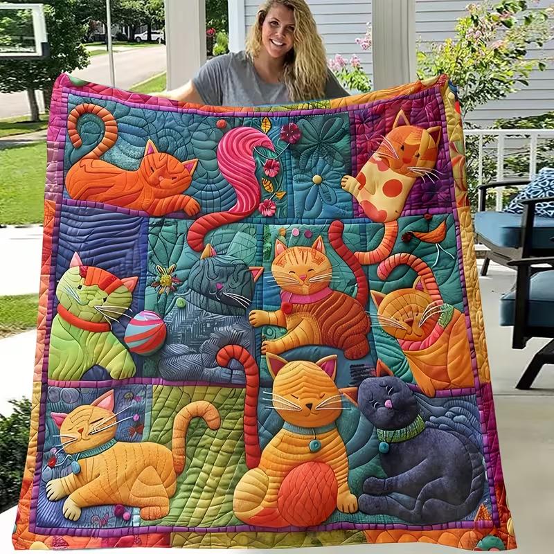 One Piece of Soft Blanket Featuring a Cat Group Perfect As a Gift for Cat Enthusiasts Blankets Multiple sizes