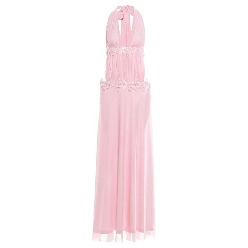2026 European and American spring new temperament elegant personality fashion casual neck V-neck holiday dress