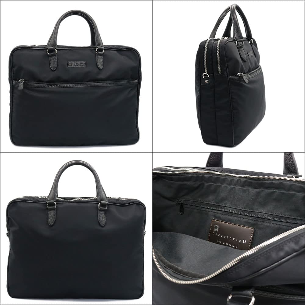 STEFANOMANO Time Limonta Nylon and Genuine Luxury Large Made in Italian Leather Business Commuter Shoulder Office Item [Limited Offer] 2-Way