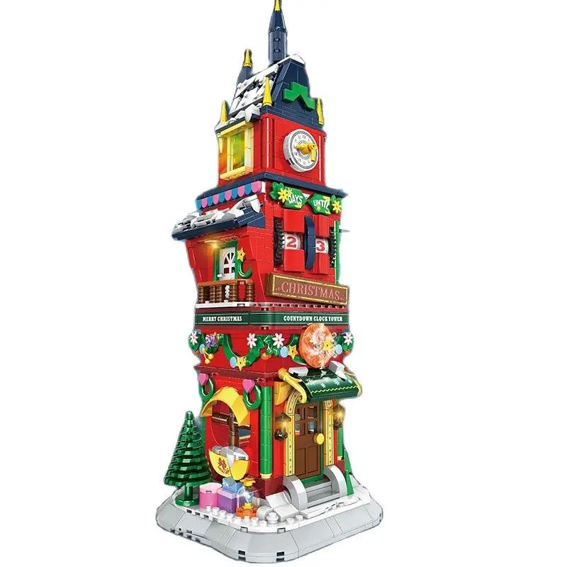 

New City Creativity Winter Village Christmas House Christmas Art House Model Building Blocks Bricks Kids Toys Christmas Gifts