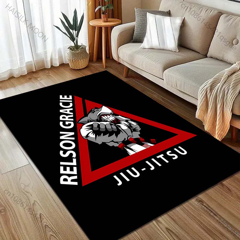 1PC Brazilian Jiu-Jitsu Print Carpet for Living Room Bedroom Sofa Doormat Home Decor Area Rug Non-slip Exercise Room Floor Mat