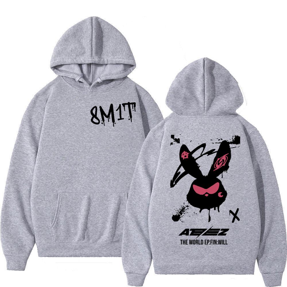 Kpop Ateez 8M1T fashion pattern printed hoodie Touring Fashion trend Hip-hop high-quality hoodie